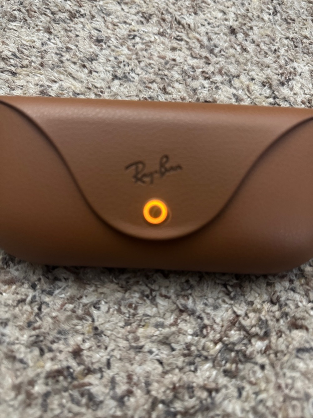 Ray-Ban Meta Tan Brown Leather Sunglasses Charging Case - Picture 2 of 6